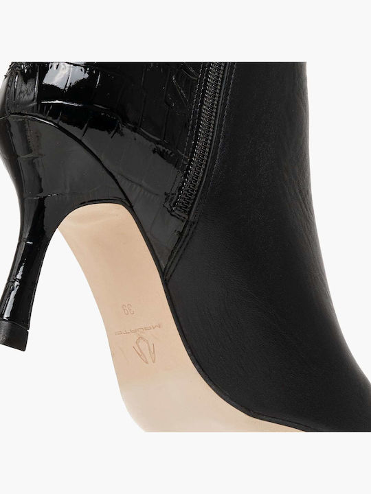 Ghete Dama De Piele Ankle Boots Negru