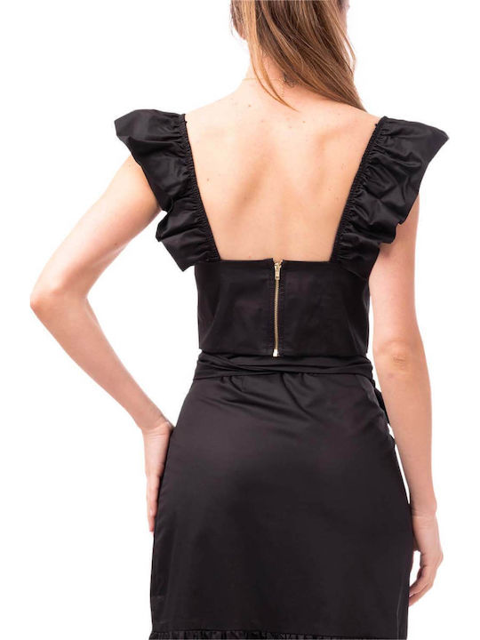 Γυναικείο Crop Top Βαμβακερό Μαύρο