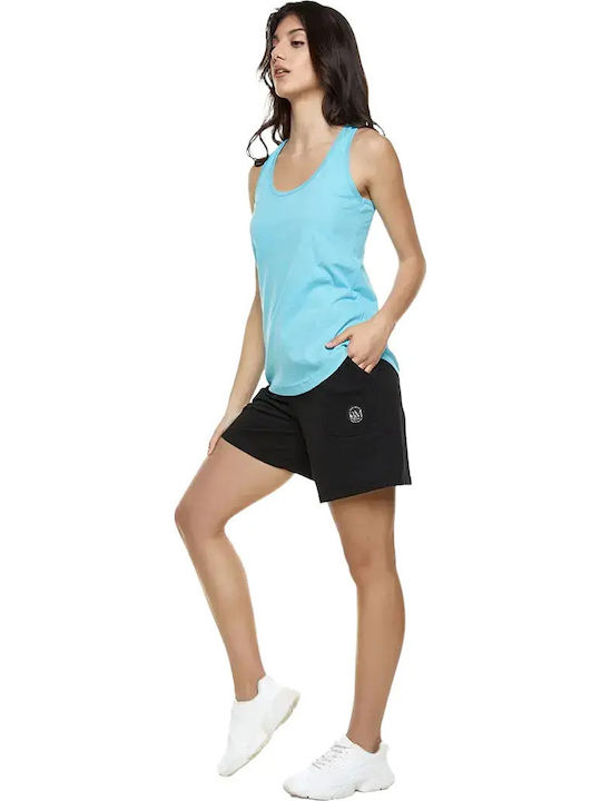 Damen Sport Ärmellose Türkis Bluse
