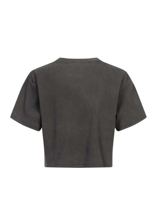 Negozio Damen Sportlich Crop T-Shirt Schwarz