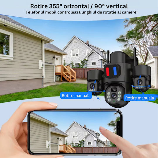 Taggo ES-SOLAR-XLGB-HL-BLACK-4G IP Cameră de Supraveghere Wi-Fi/4G 12MP Rezistentă la apă Pe baterii cu Comunicare Bidirecțională și Lentilă 4mm