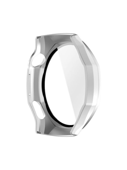 Πλαστική Θήκη με Τζαμάκι σε Ασημί χρώμα για Huawei Watch GT 6 Pro