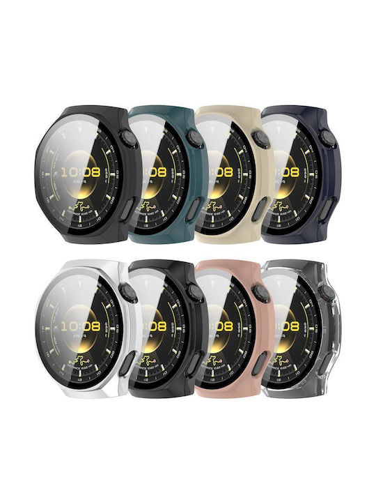 Πλαστική Θήκη με Τζαμάκι σε Ασημί χρώμα για Huawei Watch GT 6 Pro