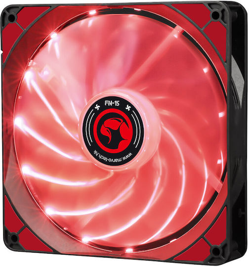 Marvo Gehäuselüfter 140mm (200rpm / 55cfm) mit Roter LED-Farbe Rot