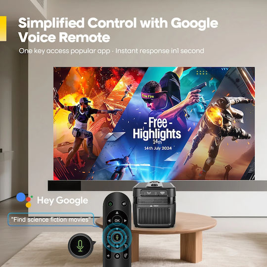 Magcubic HY450C Mini Projector LCD Full HD με Wi-Fi και Ενσωματωμένα Ηχεία