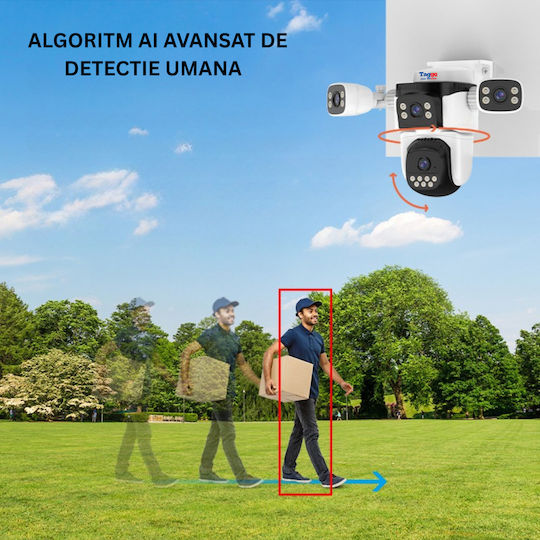 Taggo TAG621-WIFI-12MP Cameră de Supraveghere IP Wi-Fi cu Comunicare Bidirecțională