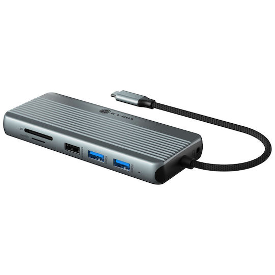 Icy Box USB-C Stație de andocare cu HDMI 4K PD Ethernet Gri (IB-DK4062-CPD)