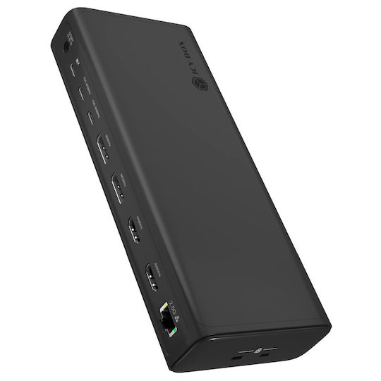 Icy Box USB-C Docking Station με HDMI/DisplayPort 4K PD Ethernet Μαύρο (IB-DK7401-CU31)