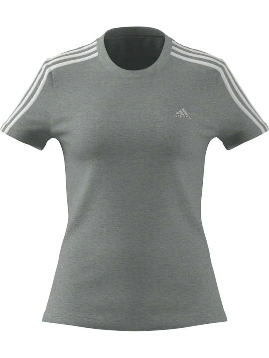 Essentials Slim 3-Stripes Damen T-Shirt Gray