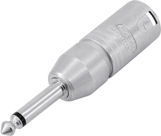 Neutrik NA2MP Конвертор 6.3mm мъжки към XLR мъжки Сребрист 1бр