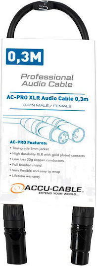 Accu-Cable Ac-pro Cable XLR male - Μαύρο 0.3m