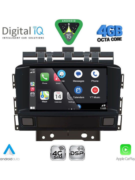 Digital IQ Car Audio System for Opel Astra 2010-2016 (Bluetooth/USB/WiFi/GPS/Apple-Carplay/Android-Auto) with Touch Screen 7"