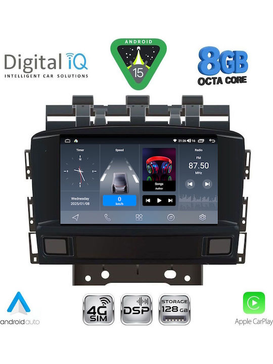 Digital IQ Car Audio System for Opel Astra 2010-2016 (Bluetooth/USB/WiFi/GPS/Apple-Carplay/Android-Auto) with Touch Screen 7"