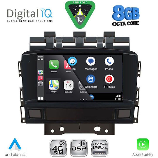 Digital IQ Car Audio System for Opel Astra 2010-2016 (Bluetooth/USB/WiFi/GPS/Apple-Carplay/Android-Auto) with Touch Screen 7"