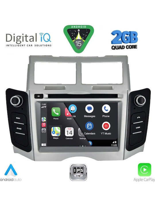 Digital IQ Car Audio System for Toyota Yaris 2006-2011 (Bluetooth/USB/AUX/WiFi/GPS/Apple-Carplay/Android-Auto) with Touch Screen 7"