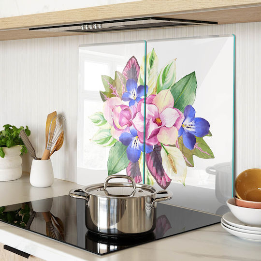 Robuste Dekorative Glas-Schneidefläche Küchenbrett Blumenbouquet 2x30x52 cm Robuste Dekorative Glas-Schneidefläche Küchenbrett Blumenbouquet 2x30x52 cm