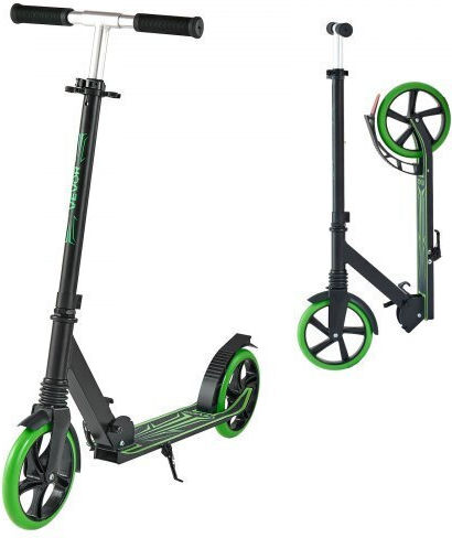Vevor Patinetă Copii Pliabilă cu 2 Roți pentru 8+ Ani Negru Verde