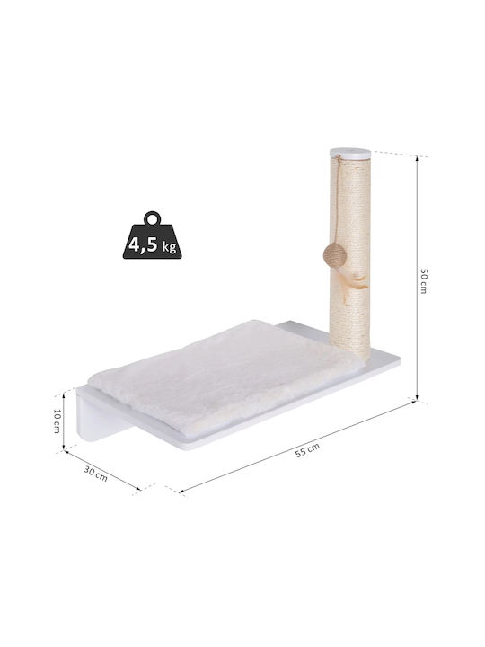 Bed Shelf Ονυχοδρόμιο Λευκό Επιτοίχιο 55x30x50εκ.