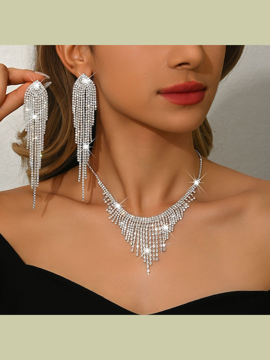 Set with Necklace & Earrings Gold Plated
