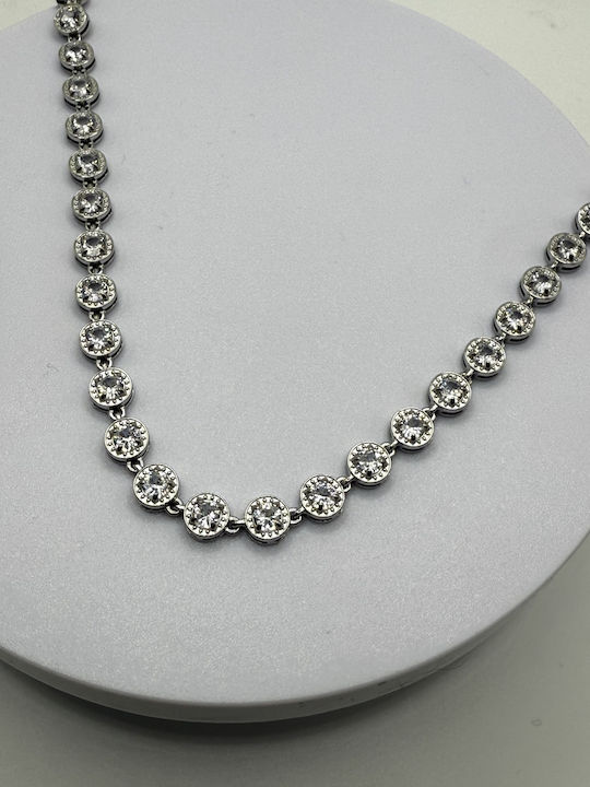 Elemar Set mit Halskette & Armband aus Stahl mit Steinen