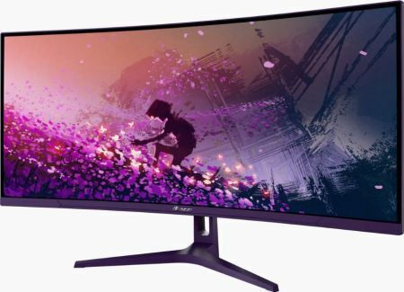 Arozzi Nova Ultrawide VA Curved Gaming Monitor 34 Inches QHD 3440x1440 165Hz with Response Time 4ms GTG Purple