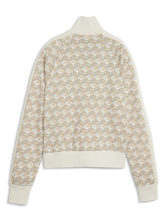 T7 Women's Short Sports Jacket for Winter Beige