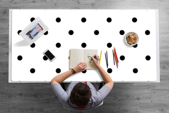 Tulup Schreibtischunterlagen Bequeme Nutzung Tastatur Maus Schwarze Punkte 90x45 cm