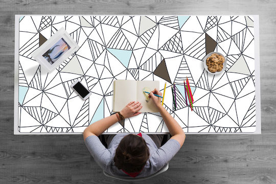 Schreibtischunterlagen Schutzmatte Tastatur Maus Geometrisches Design 90x45 cm