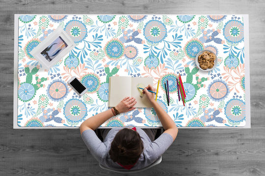 Schreibtischunterlagen Schutz für Tastatur Maus Blumen Vintage 90x45 cm