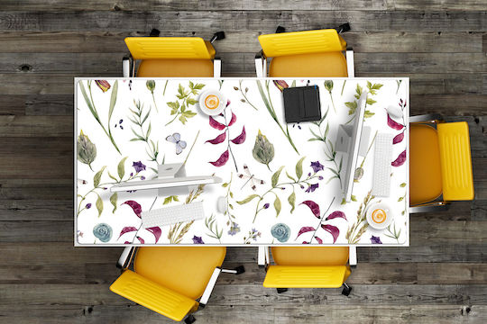 Covoraș Vinil Birou Tastatură Mouse XL Floare Botanică 90x45 Cm