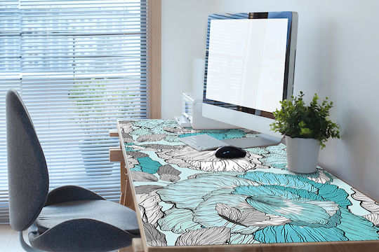 Schreibtischunterlage Arbeit Zuhause Blumenmuster 90x45 cm
