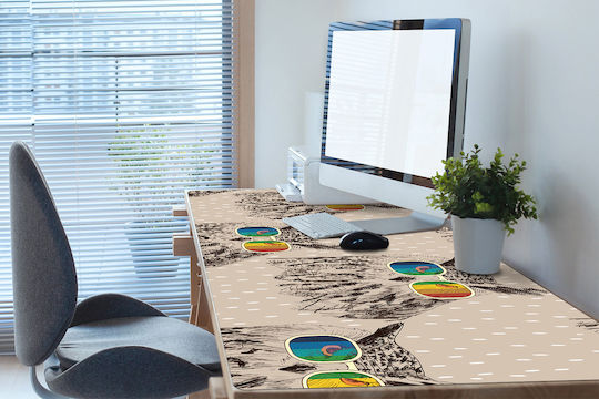 Vinyl Schreibtischunterlagen Tastatur Maus Eule Brille 120x60 cm