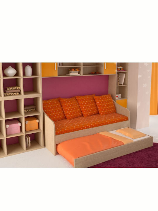 Silky Kinderbett - Sofa Einzeln mit Ausziehbett für Matratze 80x190cm