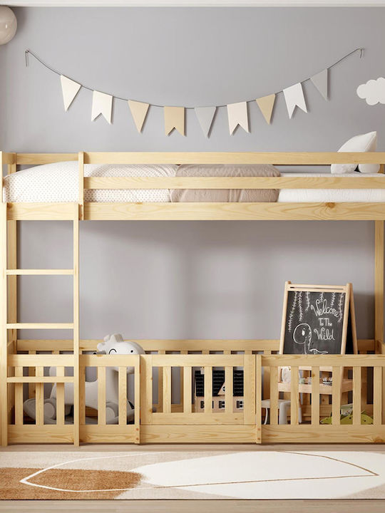 Playkid Pat pentru Copii Cușeta Single cu Saltea Bej 90x190cm