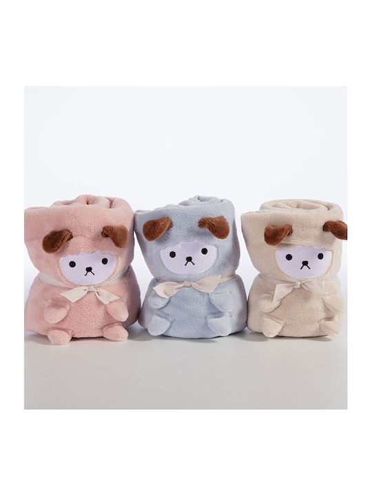 Nef-Nef Homeware Κουβέρτα Αγκαλιάς & Λίκνου Lovely Sheep Fleece Μπεζ 80x110εκ.