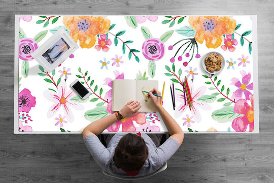 Tăvi Pentru Birou Organizare Tastatură Mouse Design Floral 100x50 Cm