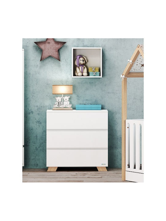 Oslo Baby Dresser with 3 Drawers White 94x50x91cm