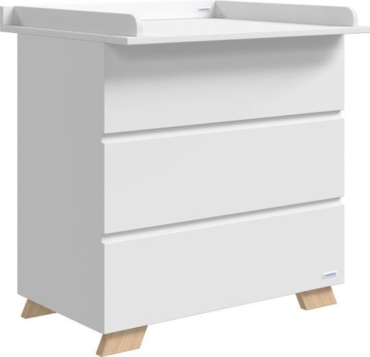 Oslo Dulap cu Sertare pentru Bebeluși cu 3 Sertare Albă 94x50x91cm