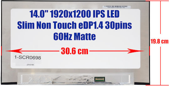 Οθόνη 14" IPS / LED / Slim / Touch / 60Hz 1920x1200 Matte για Laptop Dell Latitude 7440 1-SCR0698