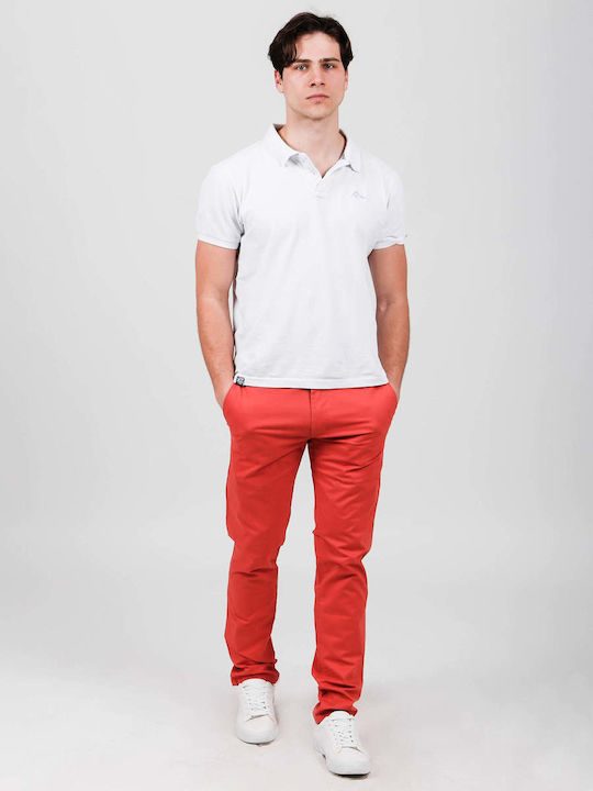 Trousers Chino Elastic in Slim Fit Red