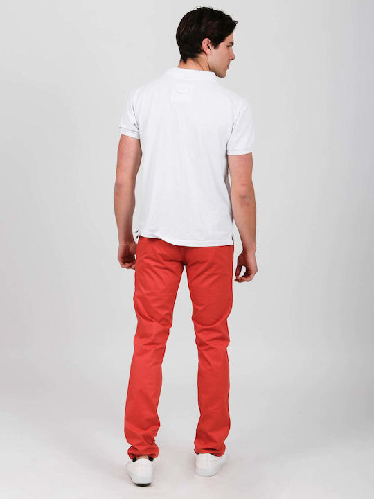 Trousers Chino Elastic in Slim Fit Red
