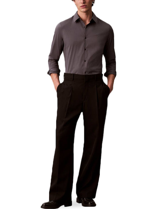 Long-sleeved Cotton Shirt Anthracite