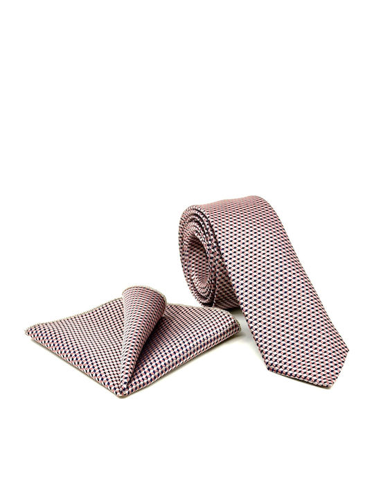 Legend Accessories Σετ Ανδρικής Γραβάτας με Σχέδια σε Ροζ Χρώμα