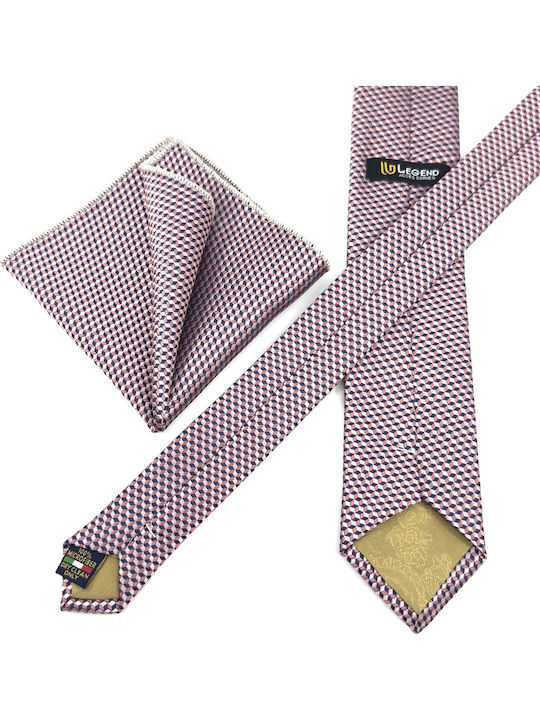 Legend Accessories Σετ Ανδρικής Γραβάτας με Σχέδια σε Ροζ Χρώμα