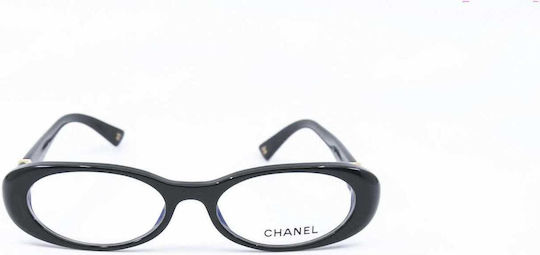 Chanel Plastic Eyeglass Frame Black 3156 622