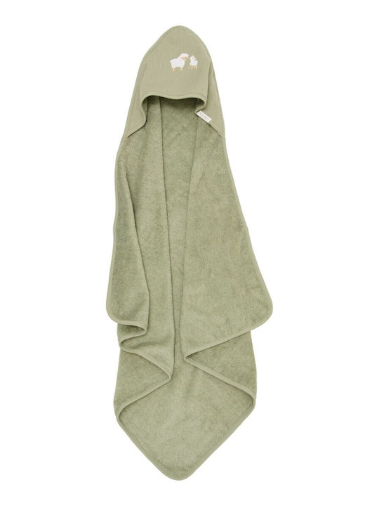 Little Dutch Baby Hooded Towel Green 75x75cm