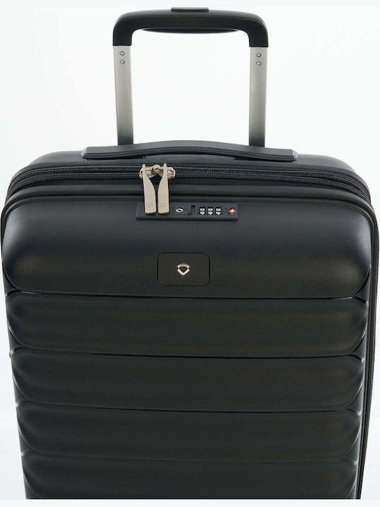 Verage Medium Travel Suitcase Hard Black with 4 Wheels Height 68cm