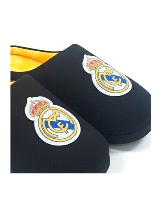 Real Madrid Χειμερινές Ανδρικές Παντόφλες Μαύρες