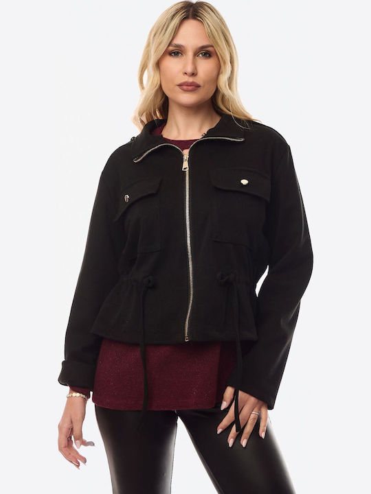 Women's Cardigan with Zipper Black