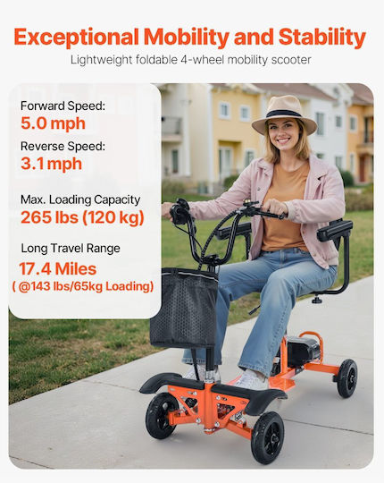 Vevor Αναπηρικό Αμαξίδιο Scooter Πτυσσόμενο CXZDZXCCS4L2RVJI7001V2 Γκρι